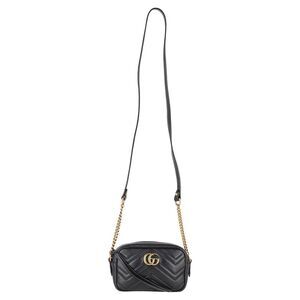 Gucci GG Marmont Mini Camera Crossbody Bag in Black Leather